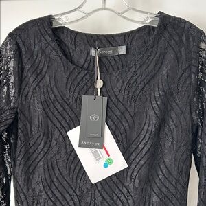 Black Long Sleeve Lace Dress NWT